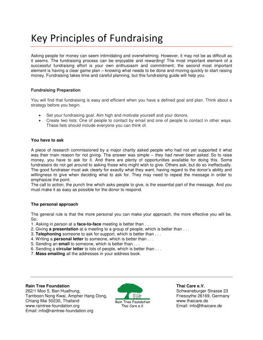 For more ideas and further information check our Fundraising Guide